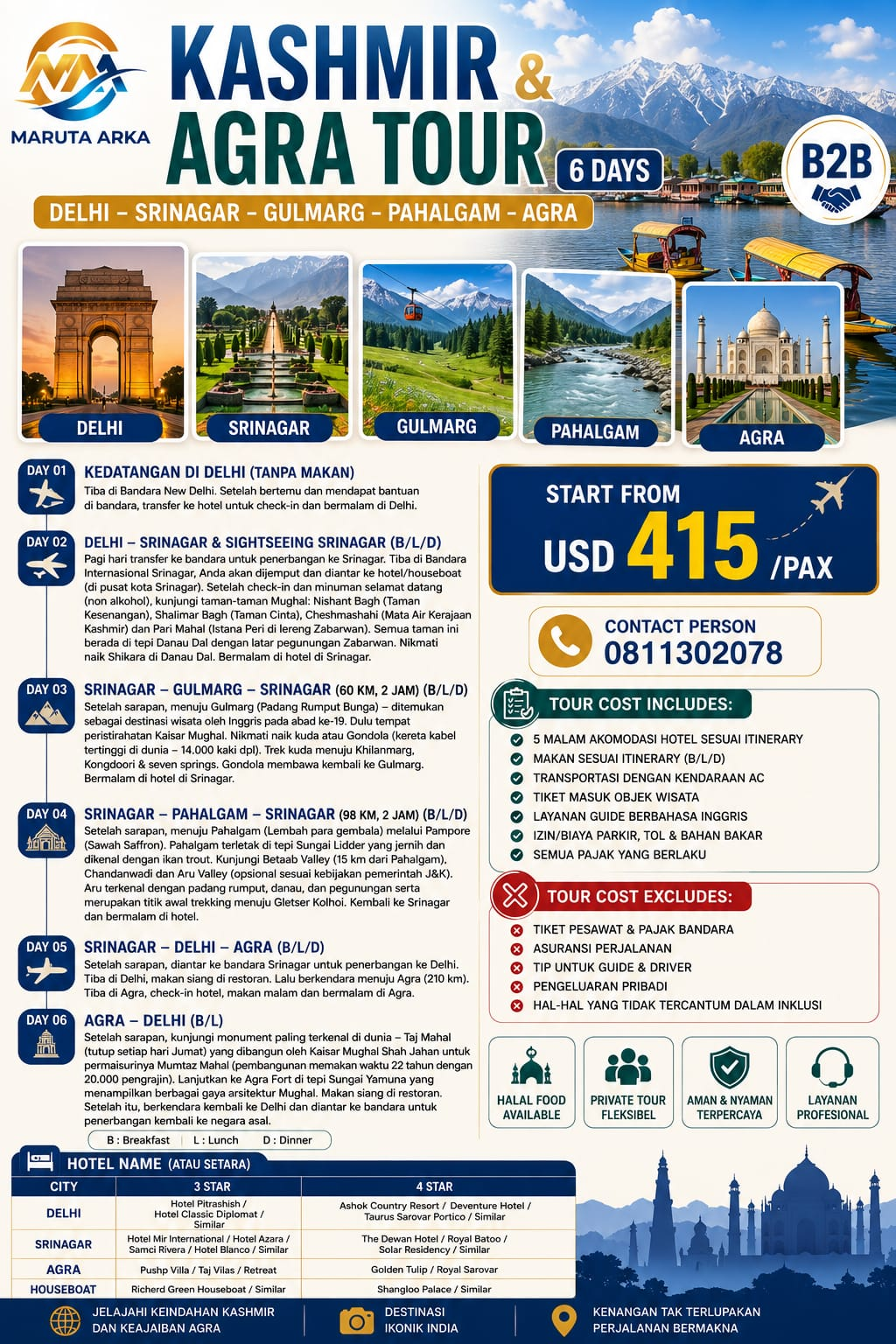 Kashmir & Agra Tour, India
